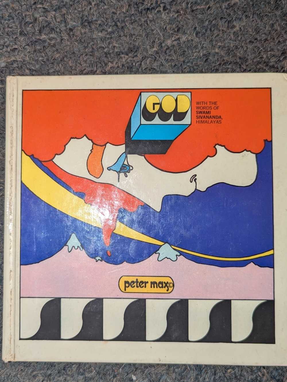 Peter Max Retro 'God' Art Print in Red, Blue, Yellow